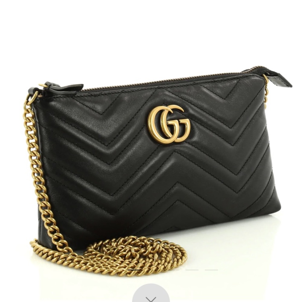Gg Marmont Chain Shoulder Matelasse Leather Mini Cross Body Bag